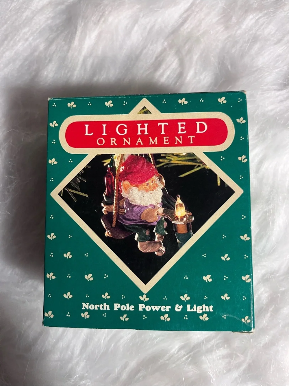 Hallmark Lighted Gnome Ornament - Red, Purple, Green